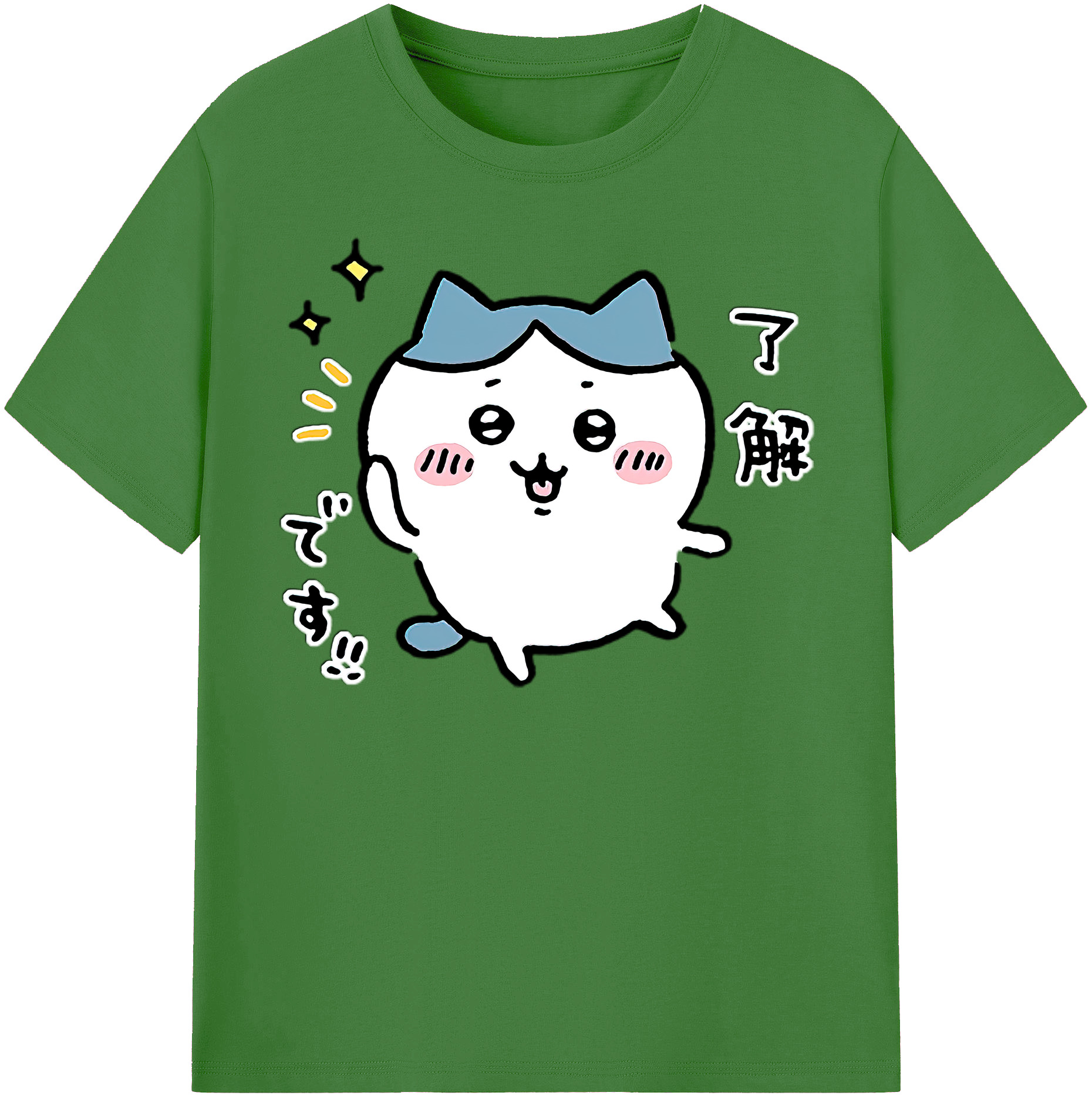 （画像用） ちいかわ ハチワレ Chii-kawa hachiware レディースカジュアルプリントTシャツ（綿100％）